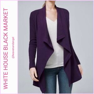 WHBM Cozy Knit Waterfall Cardigan Sweater - Purple